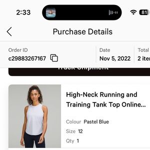 Lululemon Running Tank 
Size 12
